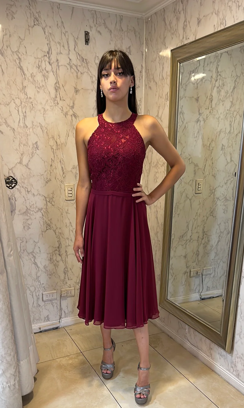 VESTIDO MEDIO M1679 BURDEO