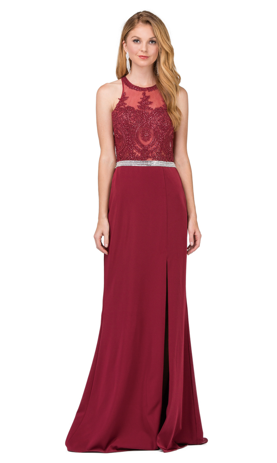 VESTIDO LARGO L9702 BURDEO