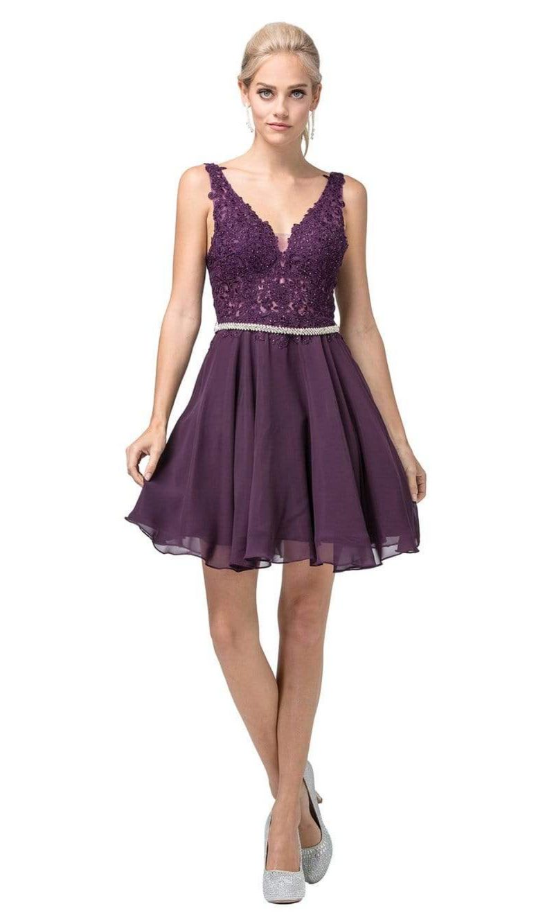 VESTIDO CORTO C3011 MORADO