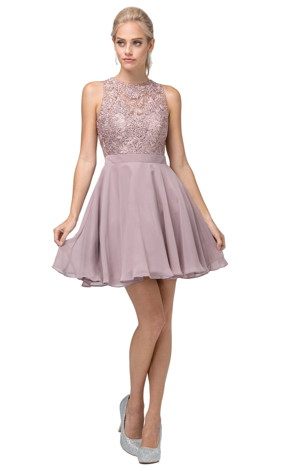 VESTIDO CORTO C3012 ROSADO
