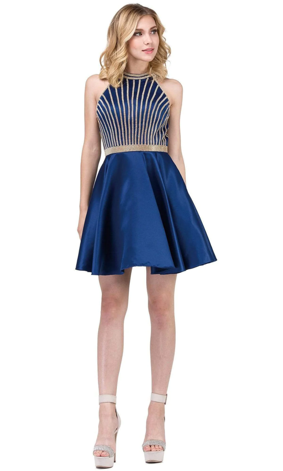 VESTIDO CORTO C3041 AZUL