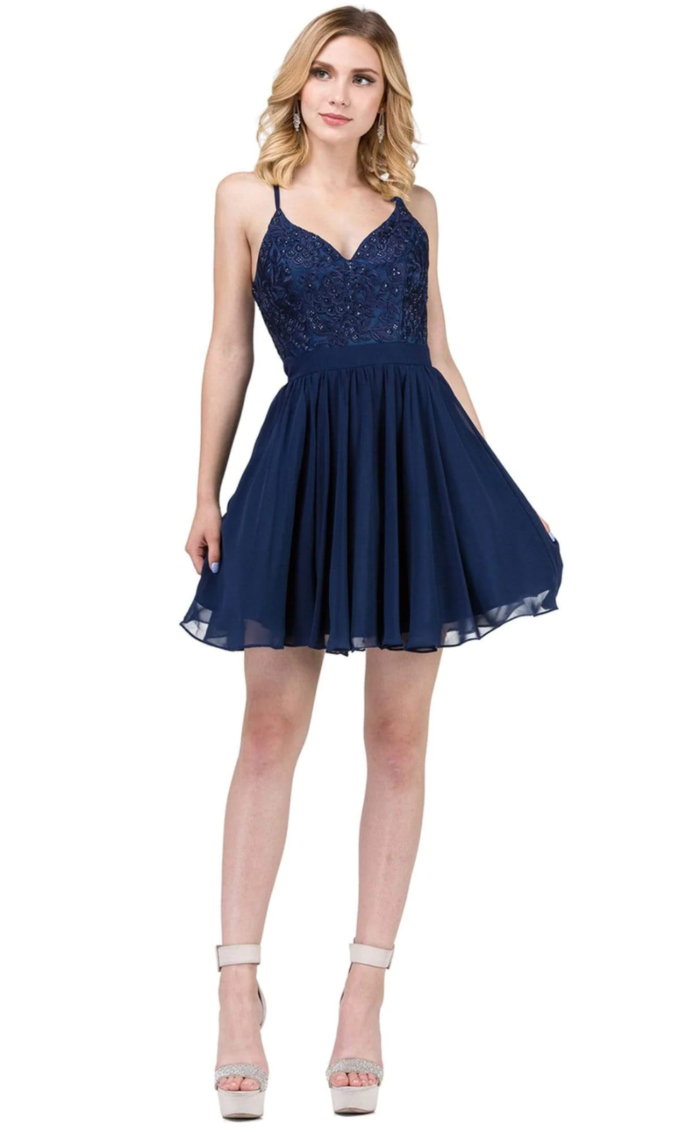 VESTIDO CORTO C3088 AZUL