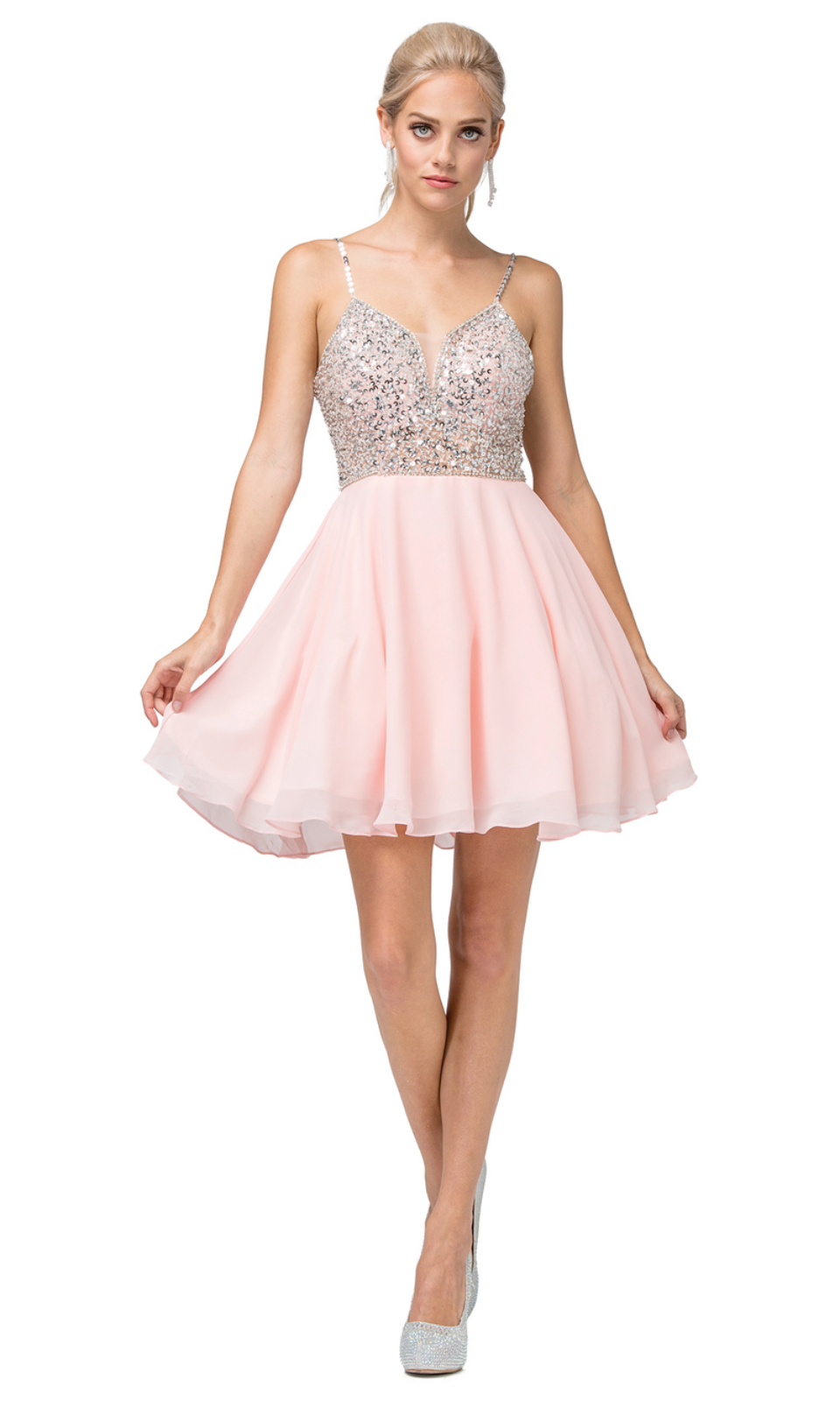 VESTIDO CORTO C3226 ROSADO