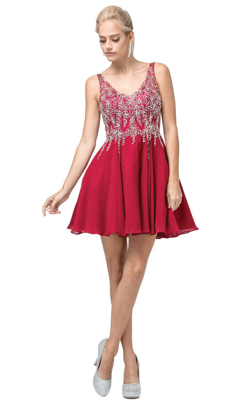 VESTIDO CORTO C3129 ROSADO