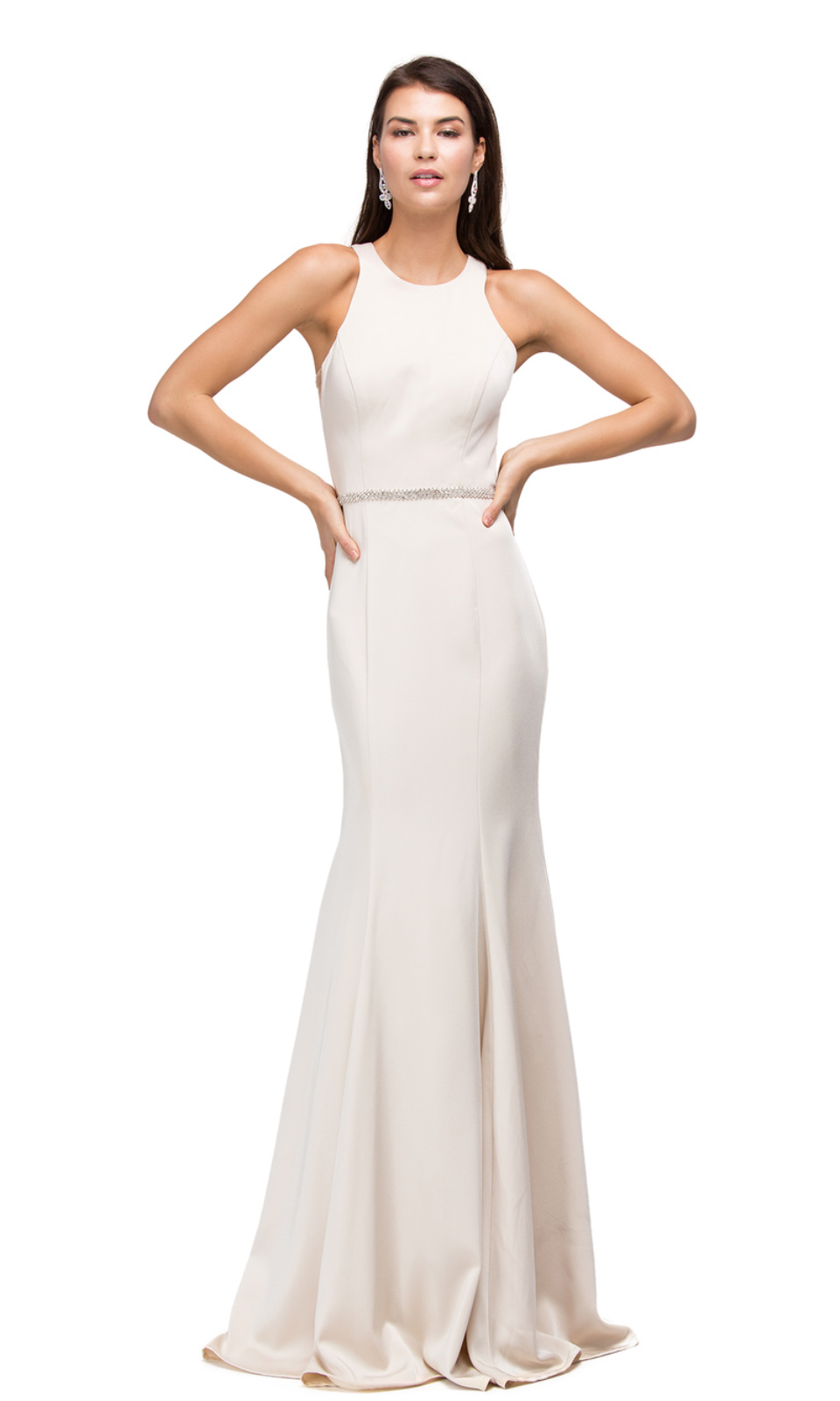 VESTIDO LARGO L9757 CHAMPAGNE