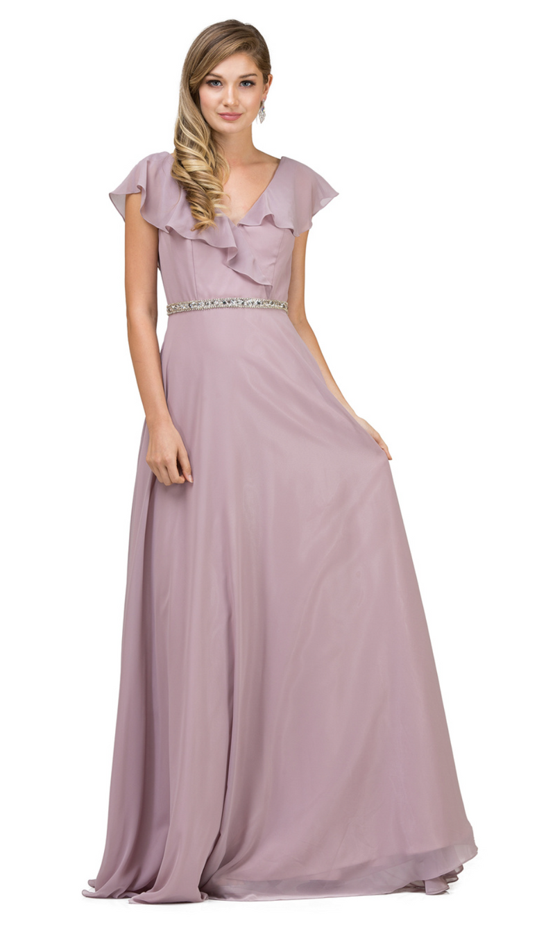 VESTIDO LARGO L2072 ROSADO