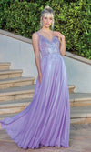 VESTIDO DE FIESTA LARGO L4238 LILA