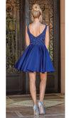 VESTIDO DE FIESTA CORTO C3270 AZUL