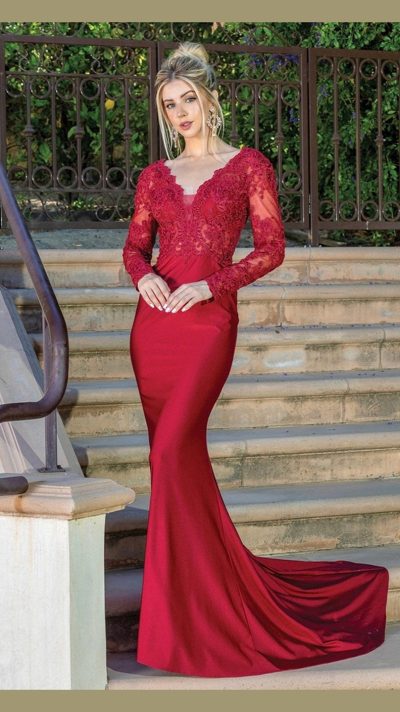 Encaje Vestido Rojo Largo Corte Princesa Dress Vestidos Largos De